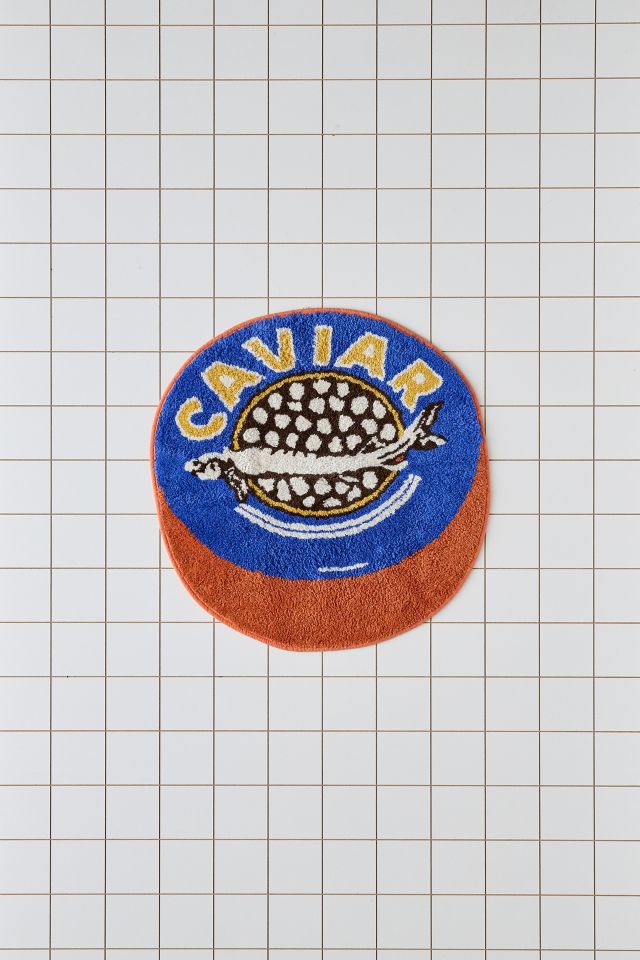 Caviar Tin Plush Round Bath Mat #1