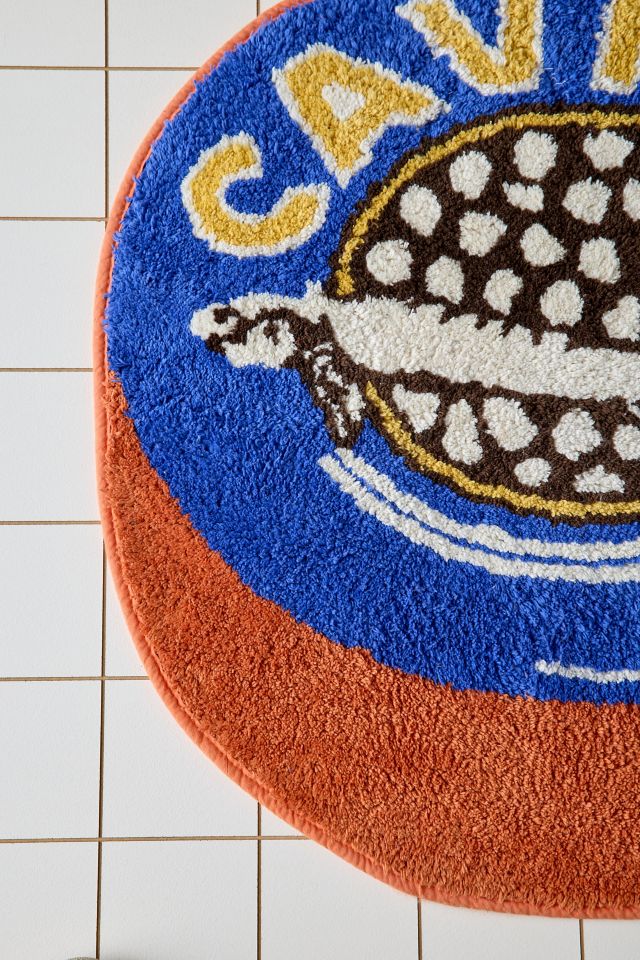 Caviar Tin Plush Round Bath Mat #2