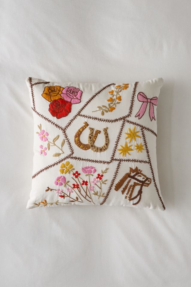 Rodeo Charms Embroidered Throw Pillow #1