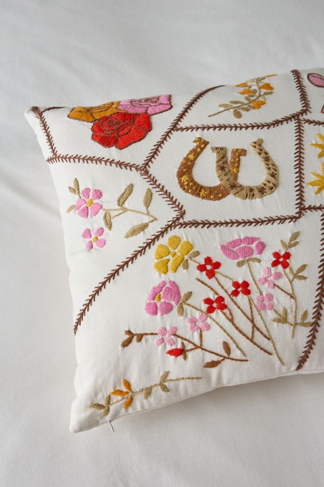 Rodeo Charms Embroidered Throw Pillow #2