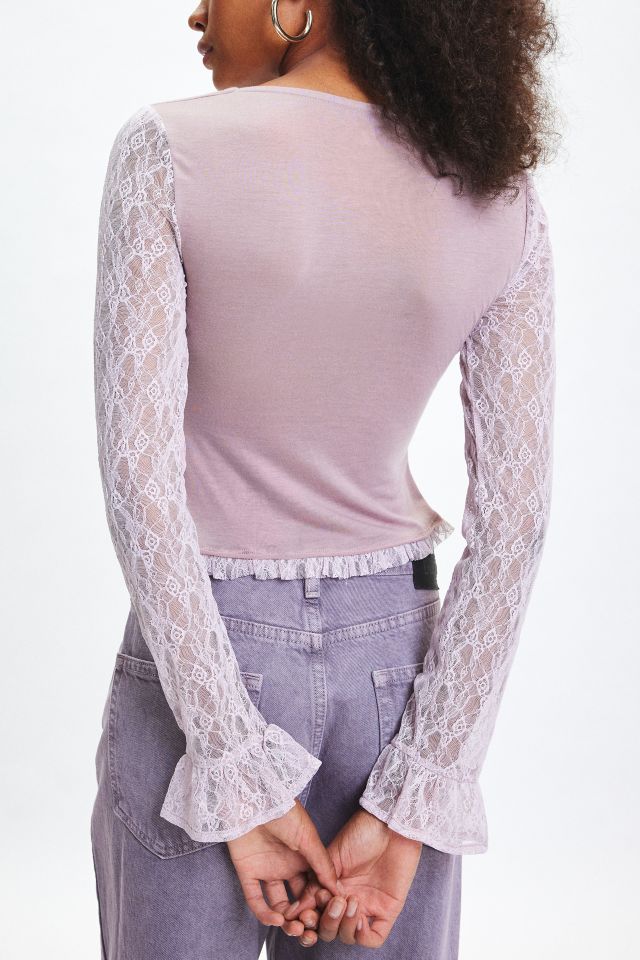 Kimchi Blue Arabella Button Front Lace Top #3