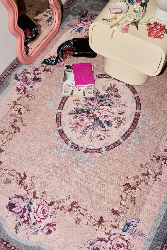 Antoinette Floral Digital Printed Washable Rug #1