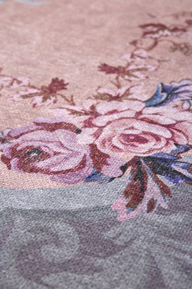 Antoinette Floral Digital Printed Washable Rug #2