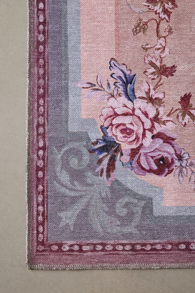 Antoinette Floral Digital Printed Washable Rug #4