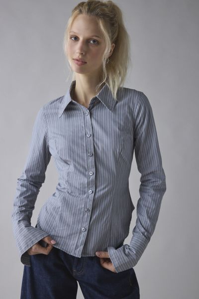 UO Leilani Slim Button Up Shirt Product Page