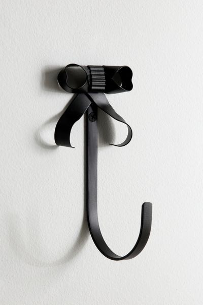 Urban Outfitters Marina Bow Shape Metal Wall Hook In Black At  In White