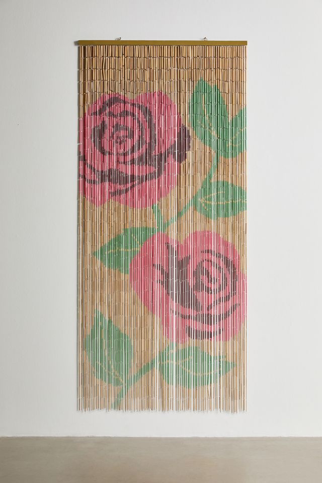 Rideau Perlé en Bambou Rose #1