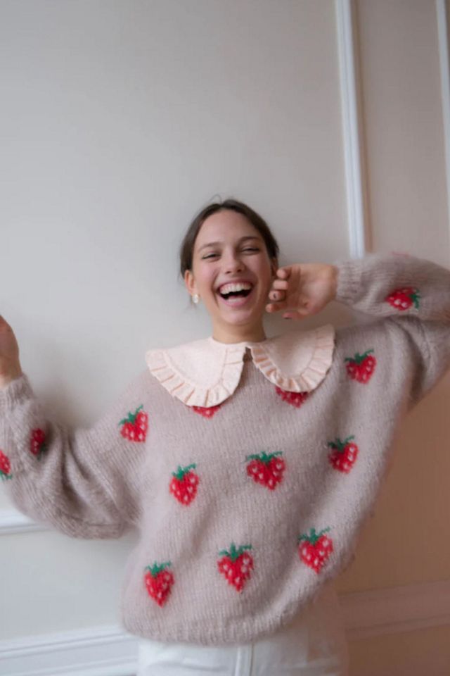 Dreamers Rebels Strawberry Mohair Sweater Urban Outfitters