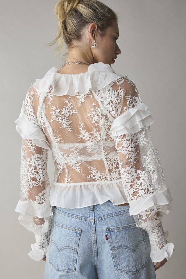 For Love & Lemons Holiday Lace Long Sleeve Blouse #3