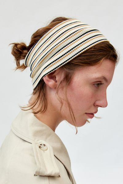 Textured Striped Wide Headwrap Headband
