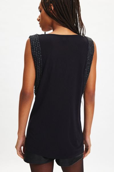 Silence + Noise Raya Embellished Tunic Tank Top