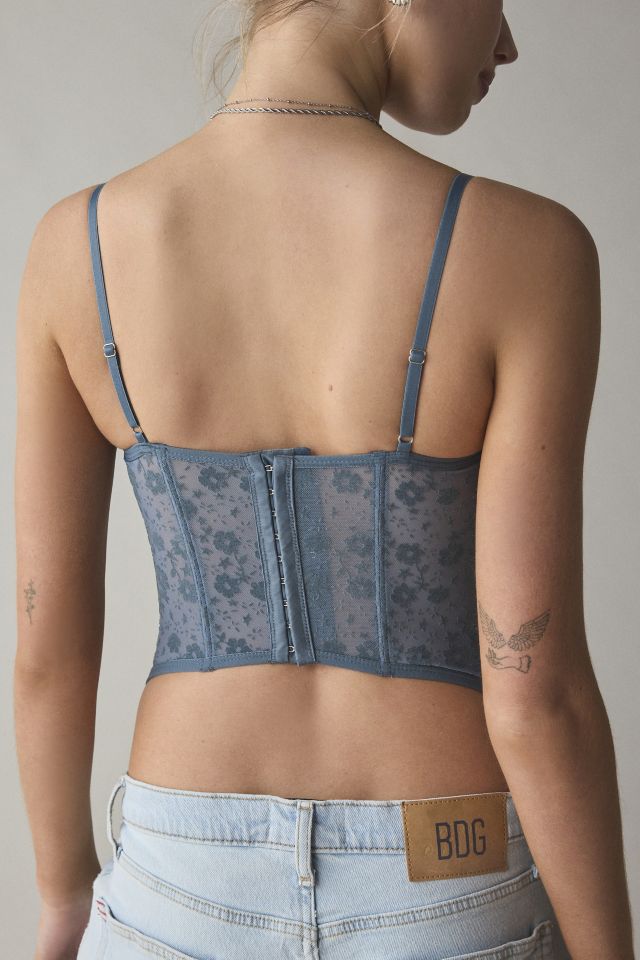 Out From Under Flocked Floral Corset Top #3
