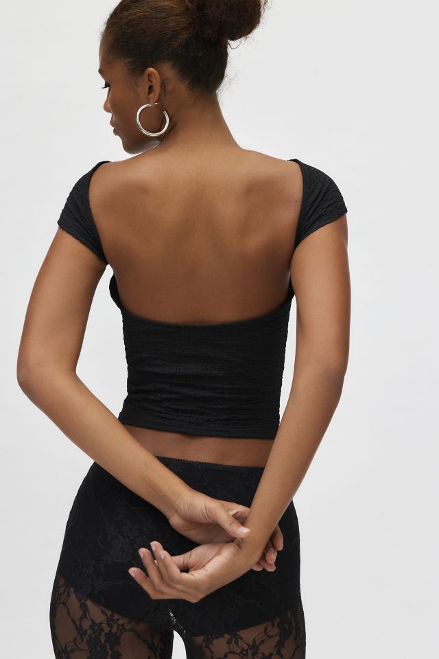 Silence + Noise Nadia Textured Open Back Top #1