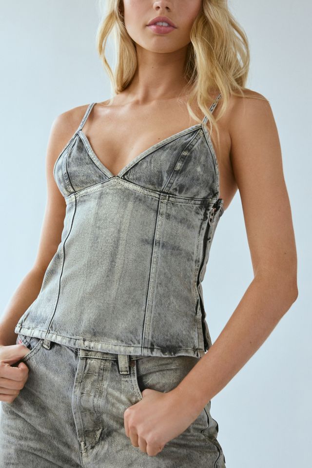 Diesel De-Fulsy-S Coated Denim Tank Top #3