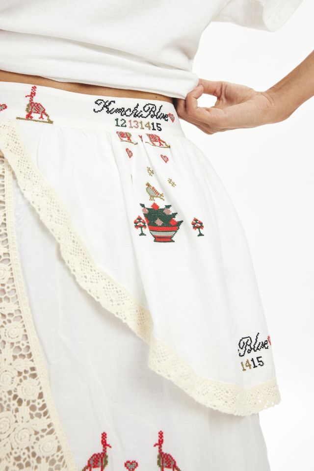 Kimchi Blue Celia Embroidered Lace Trim Tiered Midi Skirt #2