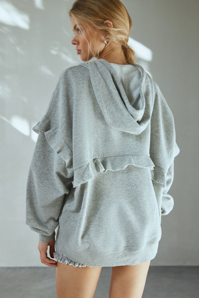 Out From Under Fade Away Ruffled Hoodie Sweatshirt #3