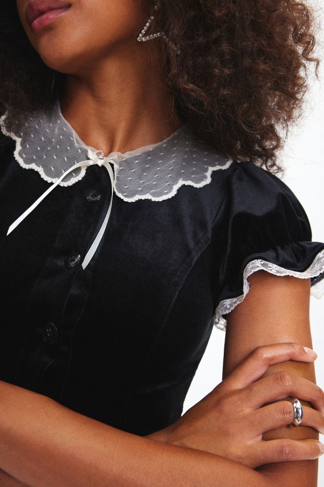 Kimchi Blue Gabrielle Collared Velvet Mini Dress #2