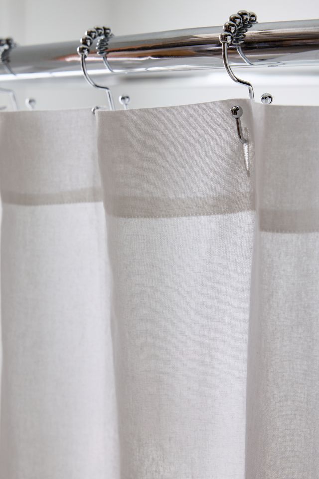 Inset Lace Bow Shower Curtain #2