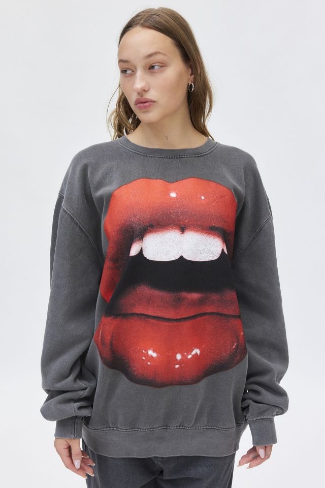 Sweat-shirt ras du cou à graphique photoréaliste de lèvres #2
