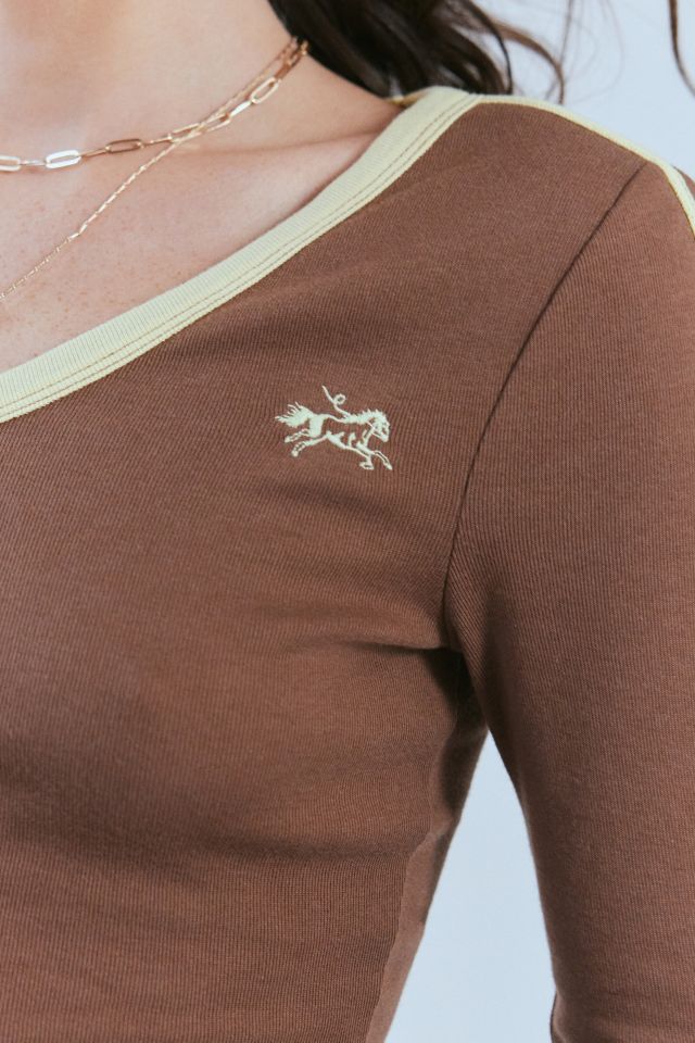 T-Shirt à manches longues et encolure en V Too Perfect BDG #2