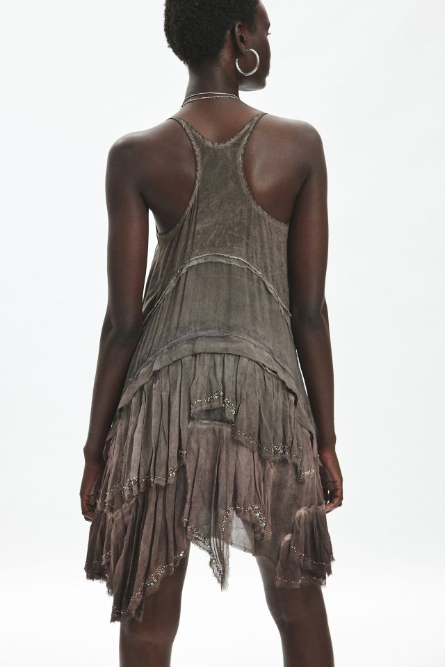Ecote Tabitha Shapeless Tiered Asymmetric Mini Dress #2