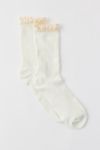 Lace-Trim Waffle Knit Sock