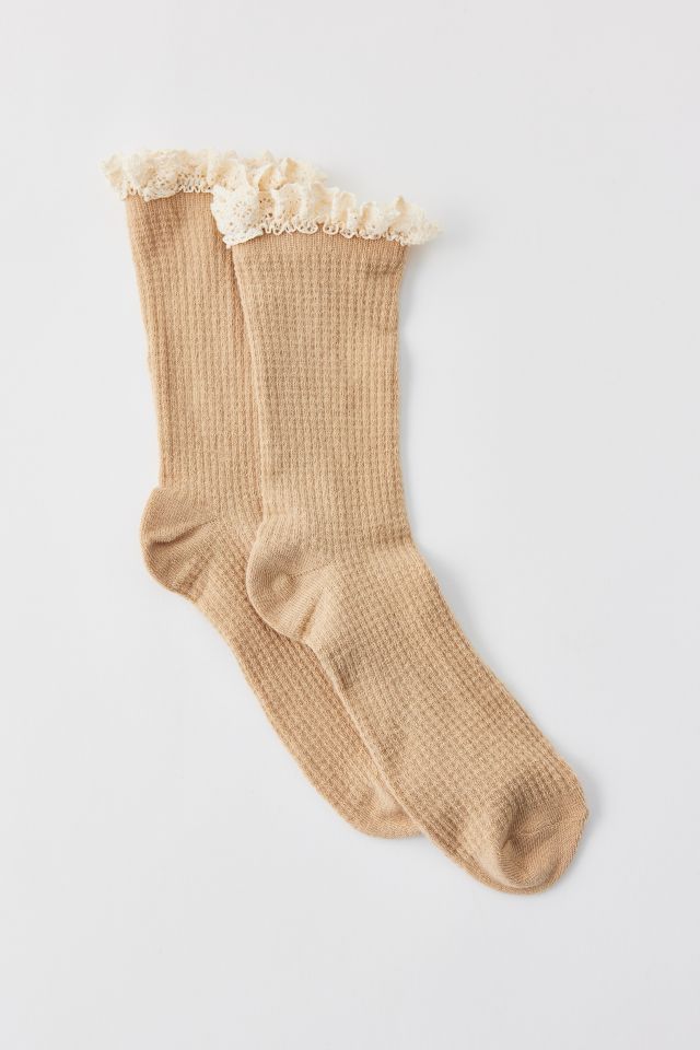 Lace-Trim Waffle Knit Sock #2
