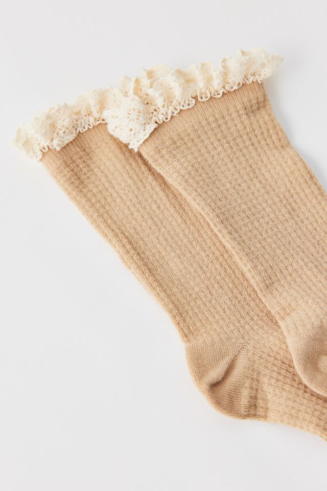 Lace-Trim Waffle Knit Sock #3