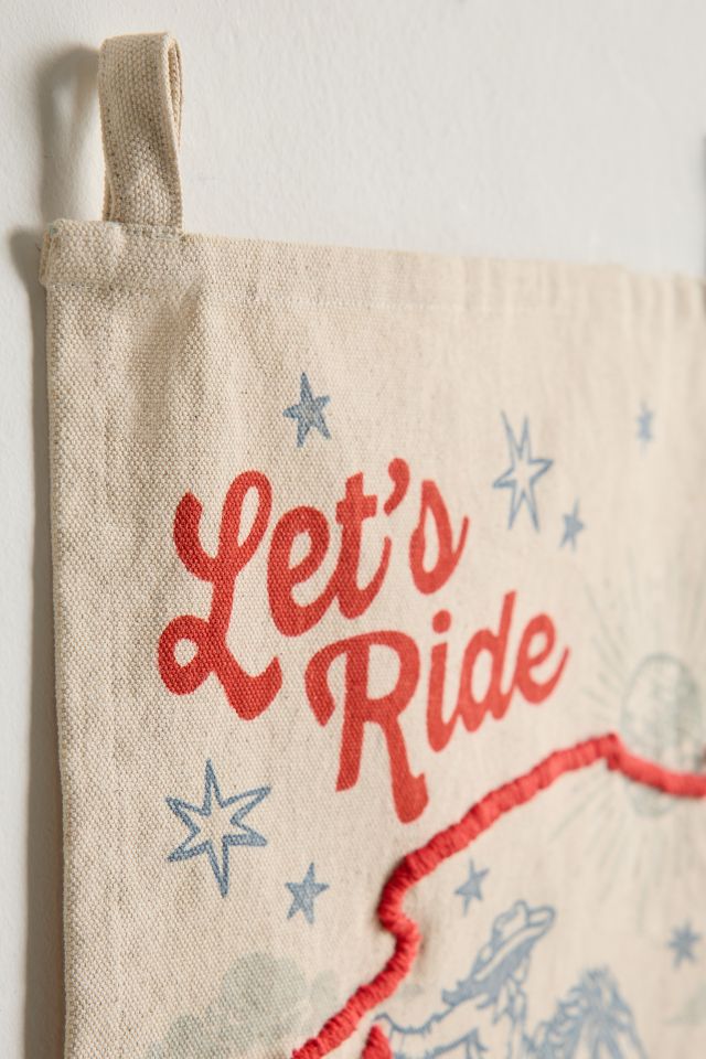 Let’s Ride Embroidered Western Flag Tapestry #3