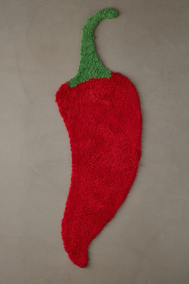Chili Pepper Shaped Tufted Shag Rug #1