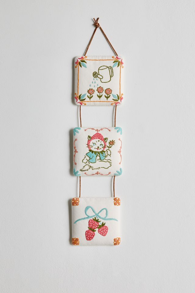 Mariana Tile Embroidered Wall Hanging #1