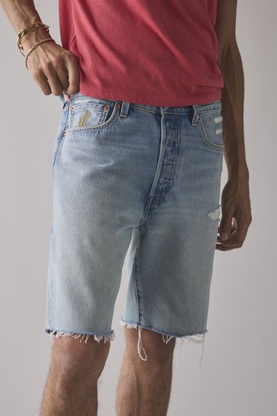 Levi's 501 Original Frayed-edge Shorts In Blue