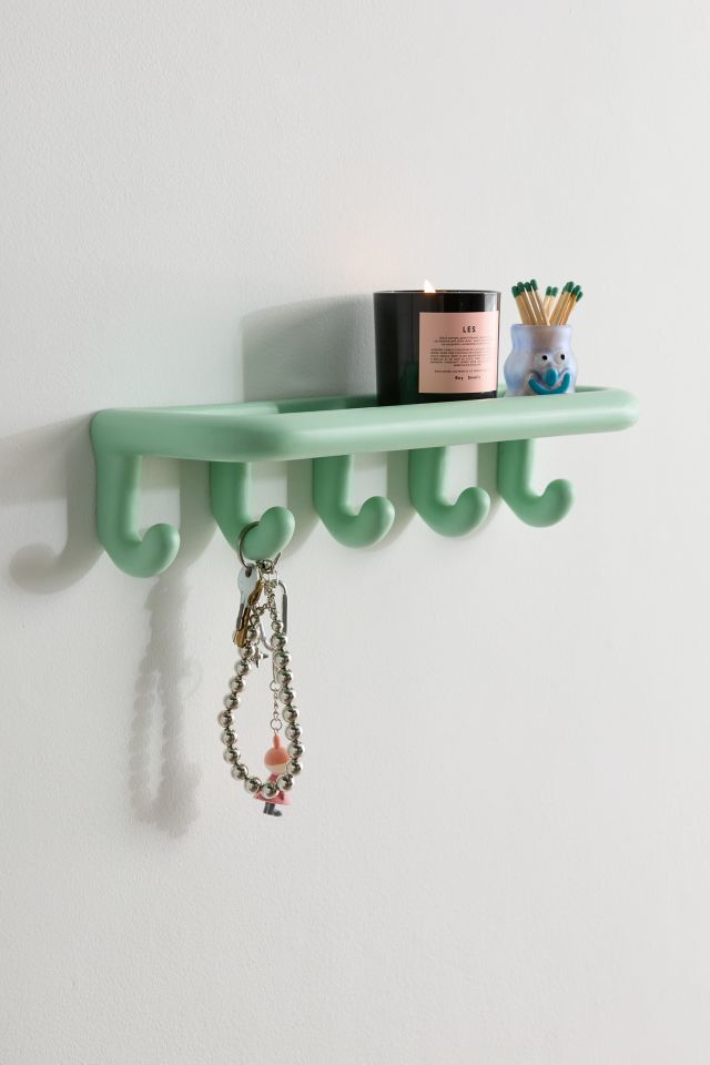 Étagère murale multicolore Harper avec crochets multiples #1