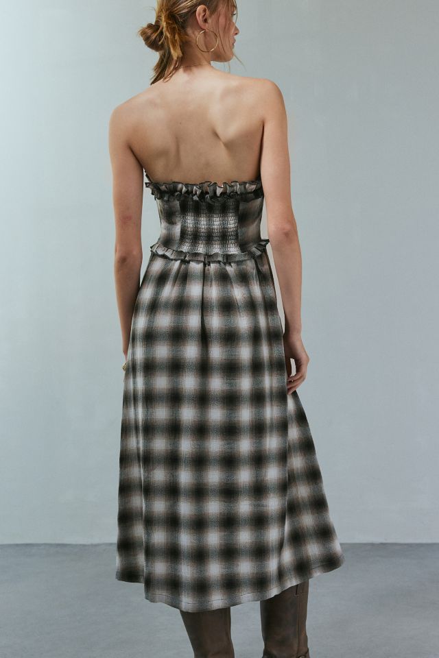 Kimchi Blue Andy Plaid Strapless Midi Dress #4