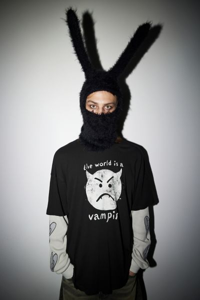Urban Outfitters Bunny Ear Balaclava In Black, Men's At  In Black
