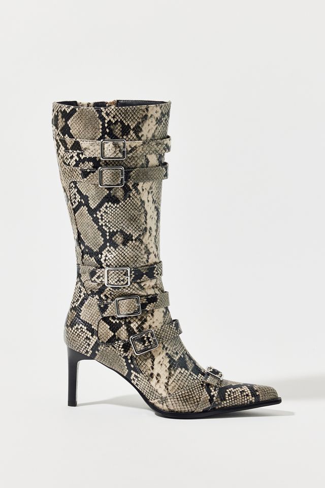 UO Billie Buckle Snakeskin Boot #1