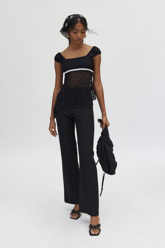 Kimchi Blue Penelope Lace Keyhole Back Asymmetric Top #2