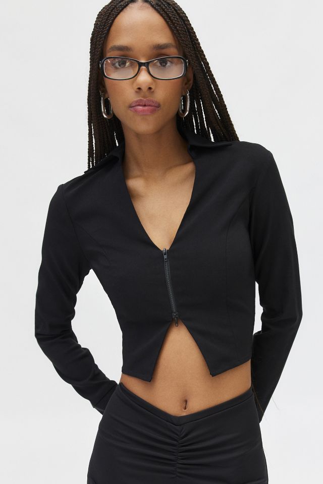 Silence + Noise Mars Zip Up Long Sleeve Top #1