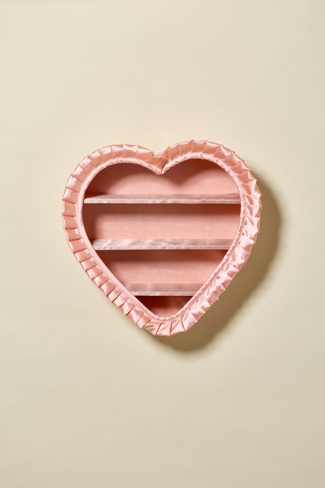 Satin Ruffle Heart Shape Wall Shelf #1