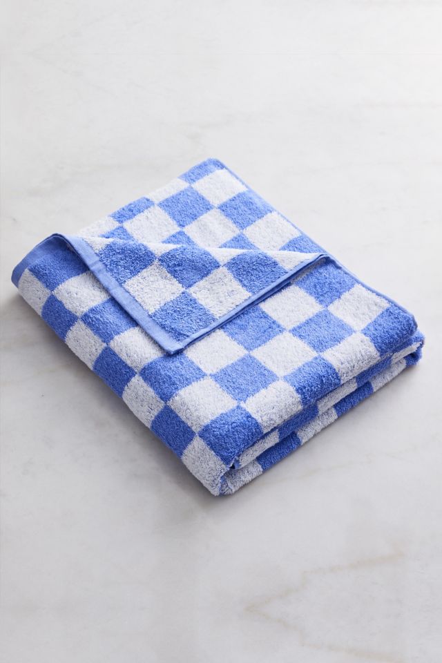 Bed Threads French Flax Linen Checkered Bath Towel Urban Outfitters