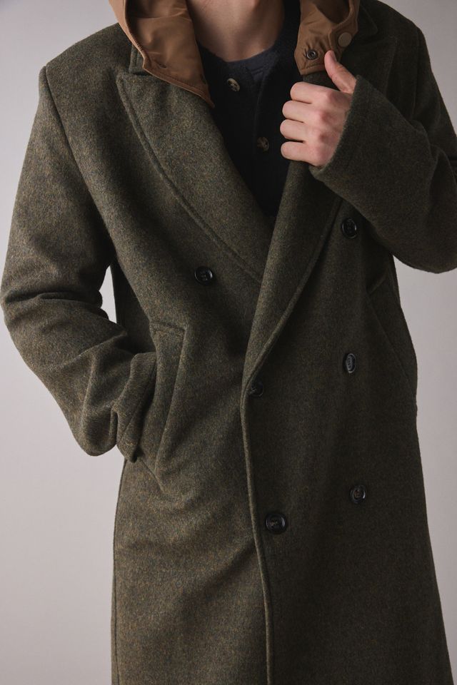 LC23 Hooded Shetland Wool Longline Coat | Urban Outfitters Canada