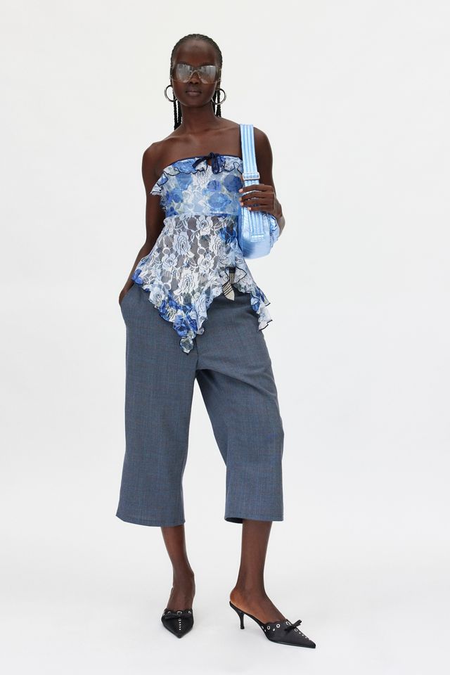 Kimchi Blue Gwen Asymmetric Lace Ruffle Babydoll Tube Top #3