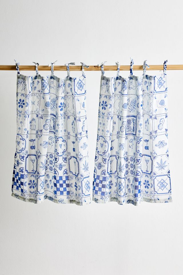Mariana Tile Patterned Café Curtain Set #1