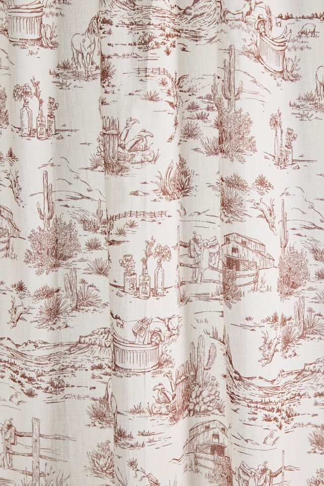 Western Toile Patterned Window Panel #2