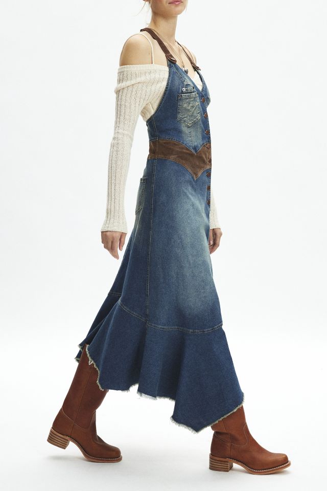 Ecote Ayanna Drop Waist Denim Maxi Dress #2