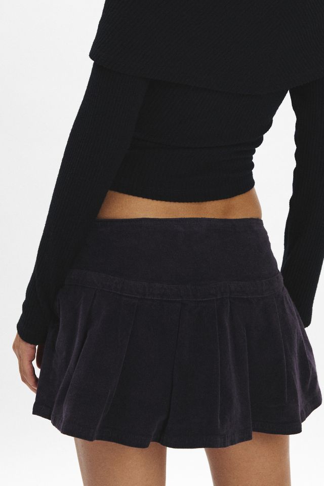 Ecote Shaina Corduroy Pleated Micro Mini Skort #2
