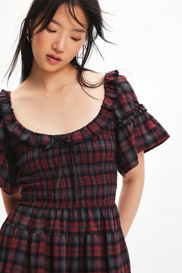 Kimchi Blue Juniper Plaid Ribbon Trim Mini Dress #2