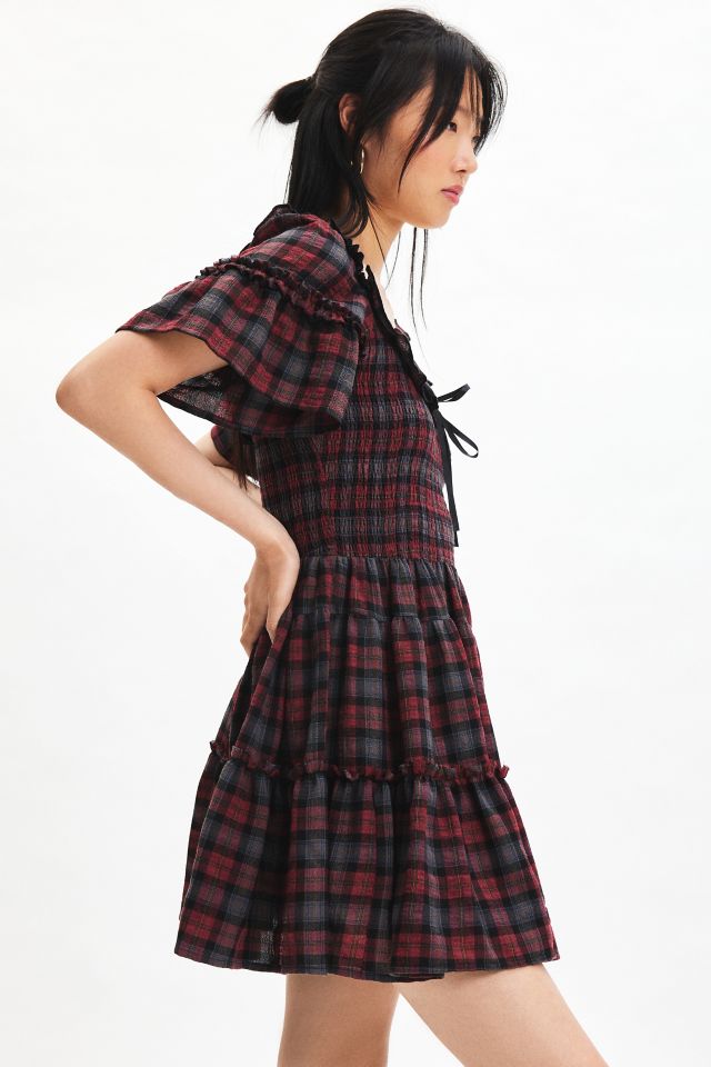 Kimchi Blue Juniper Plaid Ribbon Trim Mini Dress #3