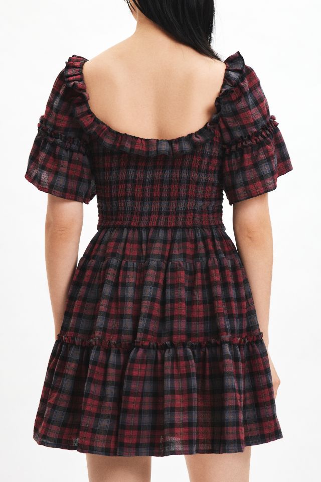 Kimchi Blue Juniper Plaid Ribbon Trim Mini Dress #4