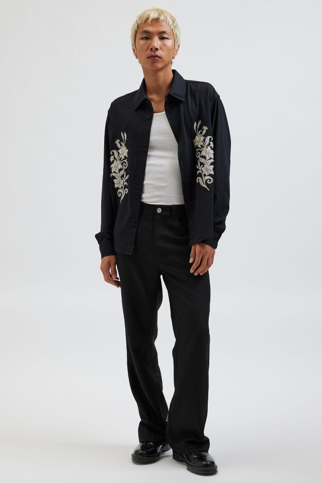 UO Floral Embroidered Long Sleeve Dress Shirt #2